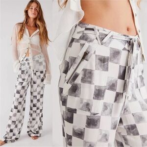 Jen's Pirate Booty x Free People Ocean Front checkered flowy pants EUC